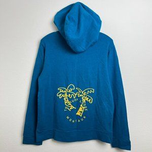 NEW Monrow Girls Hoodie Size 14 Surf Lodge Montauk Zip Up Wave Blue